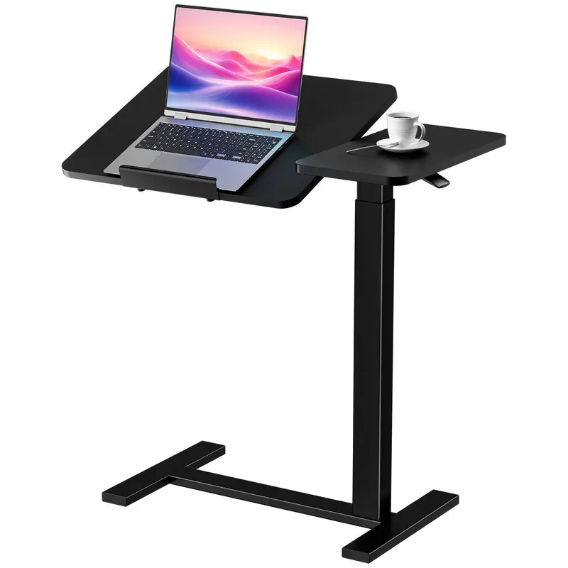 Escritorio móvil de pie con ruedas: mobiliario de oficina de altura regulable con ruedas integradas, asa ergonómica y ajustes multiposición; ideal para apartamentos, oficinas y accesorios de escritorio.