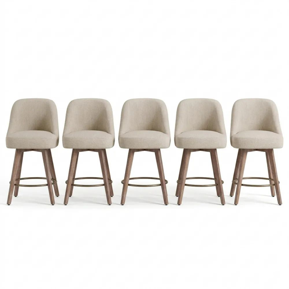 Verstellbare Barhocker im 2er Set mit Rückenlehne und Fußstütze