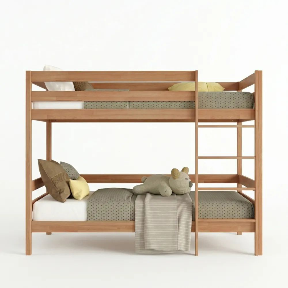 Hochbett aus massivem Buchenholz 90x200x160 cm