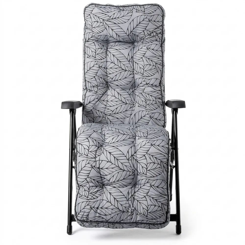 Klappbarer Gartenliegestuhl mit Verstellbarer Rückenlehne und Kissen