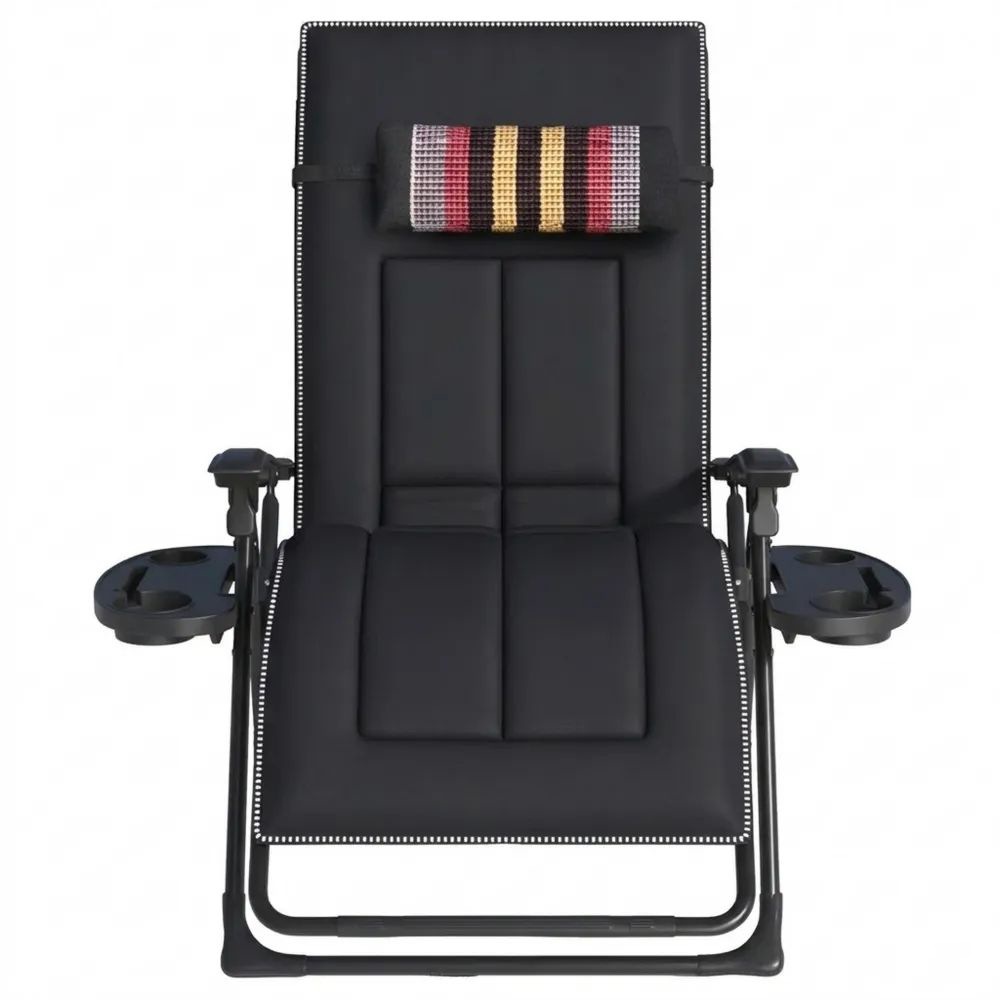 Verstellbarer Liegestuhl für Garten und Balkon mit Getränkehalter