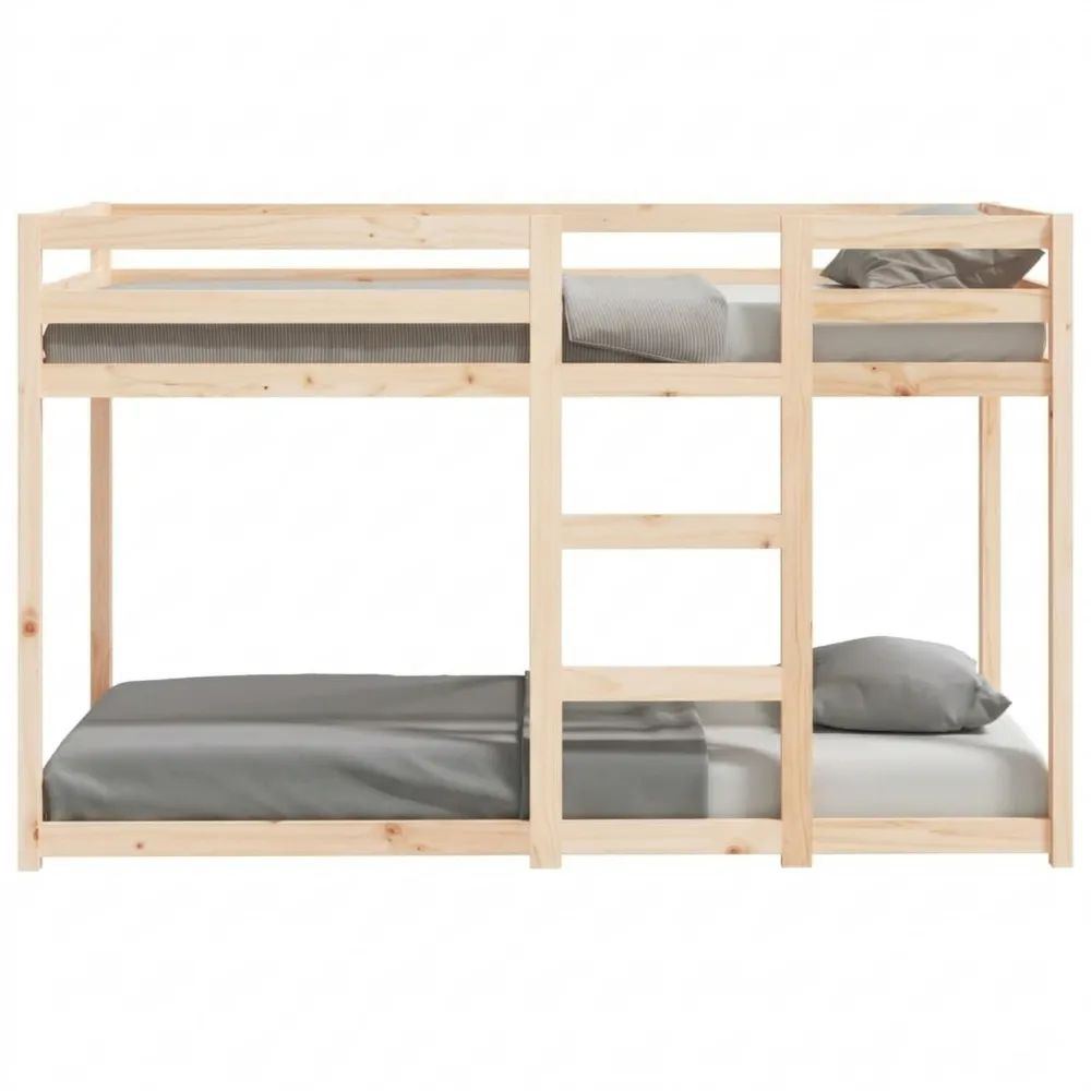 Platzsparendes Hochbett aus Kiefernholz mit Geländern, 75x190cm