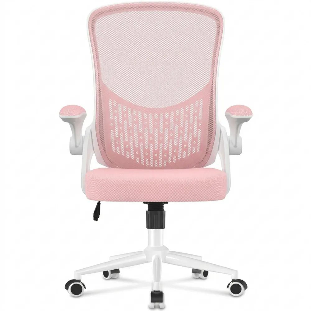 Ergonomischer Schreibtischstuhl mit klappbaren Armlehnen und Lendenstütze