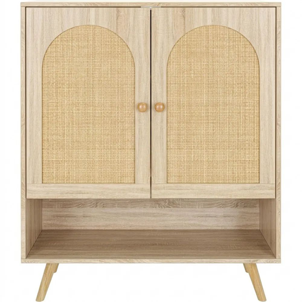Sideboard mit Rattan-Türen und höhenverstellbaren Ablagen