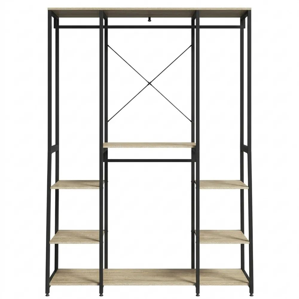 Moderner offener Kleiderschrank mit Ablagen für Schlafzimmer