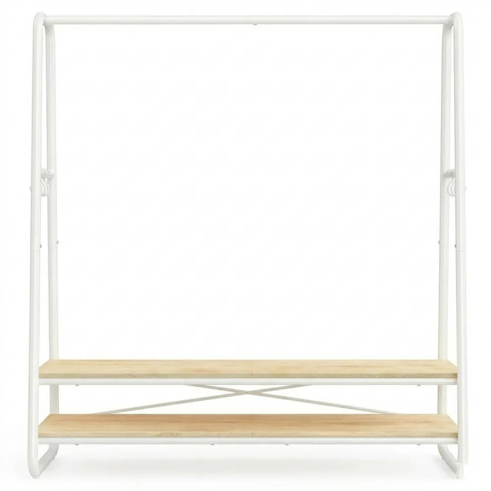 Multifunktionaler Kleiderständer mit Ablagen und S-Haken, Stahl, 45 x 138 x 160 cm für Schlafzimmer und Flur