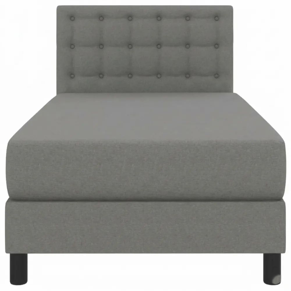 Modernes gepolstertes Boxspring-Einzelbett, dunkelgrau, 100x200 cm
