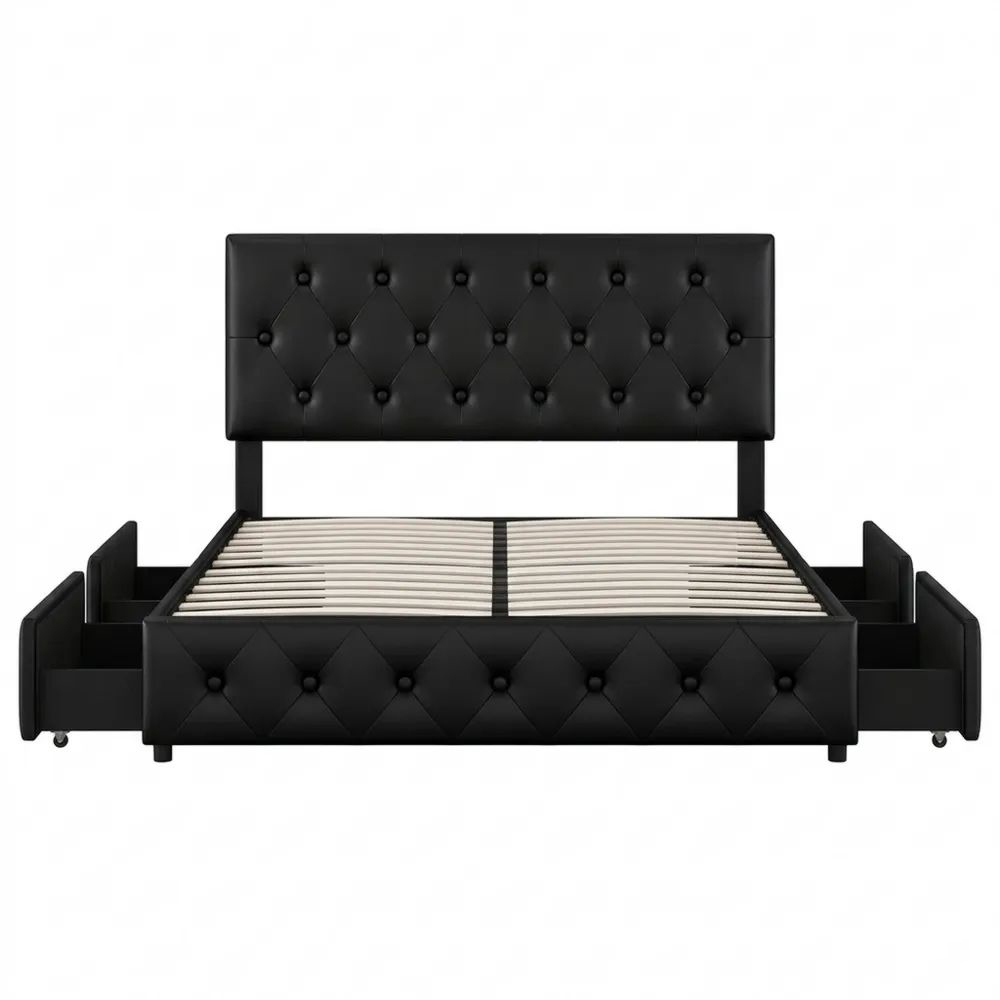 Höhenverstellbares Polsterbett mit Stauraum und Lattenrost