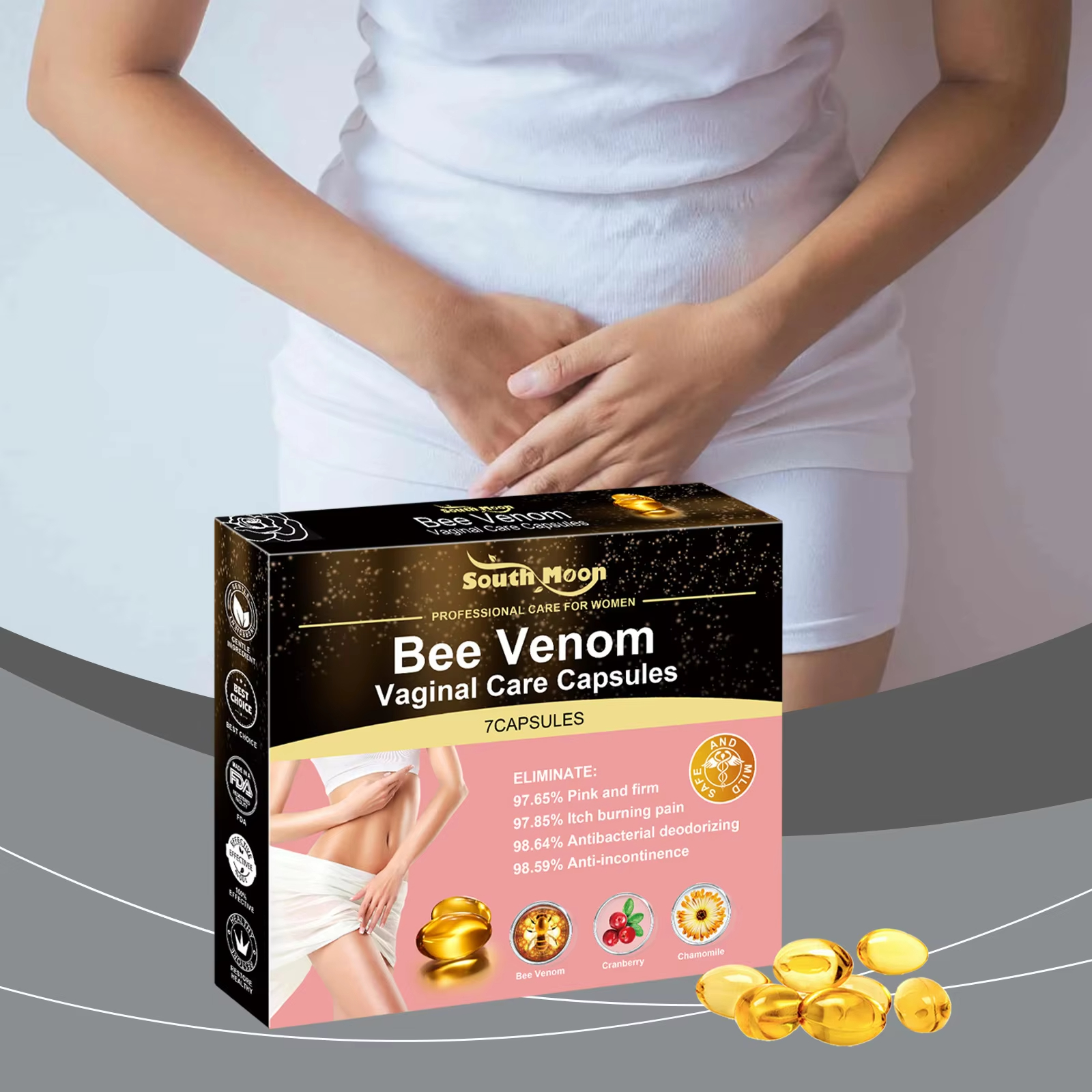 Vaginal Tightening Capsules Vagina Detox Anti Itch Treat Vaginitis Antibacteria Remove Odor Private Parts Pink Rejuvenation Care
