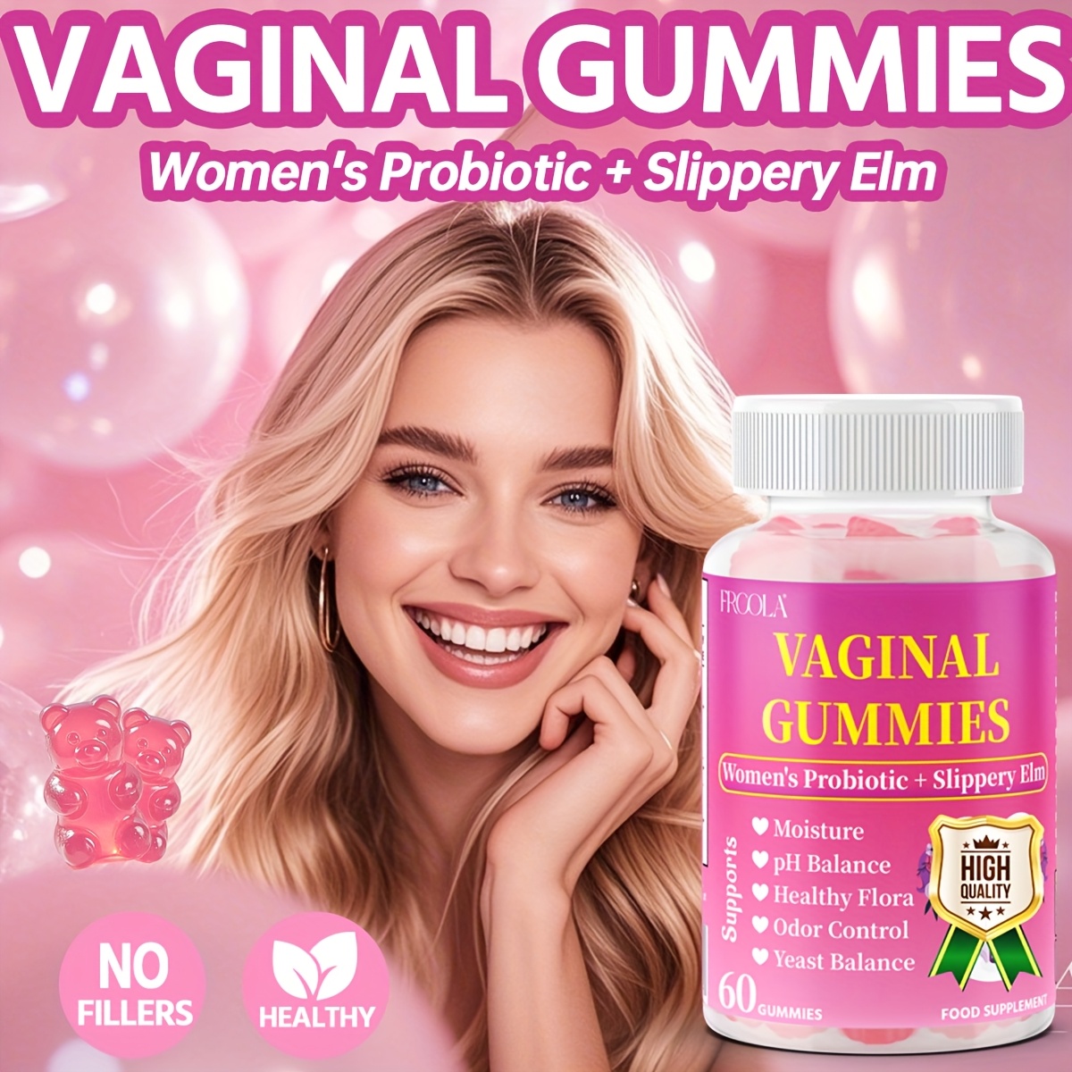 【Female Private Care Candy】 Naturally moisturizing, comfortable elasticity and balance. Contains Chia Fatima grass, Fenugreek, Oolong bark, Manjahani and Makagana.
