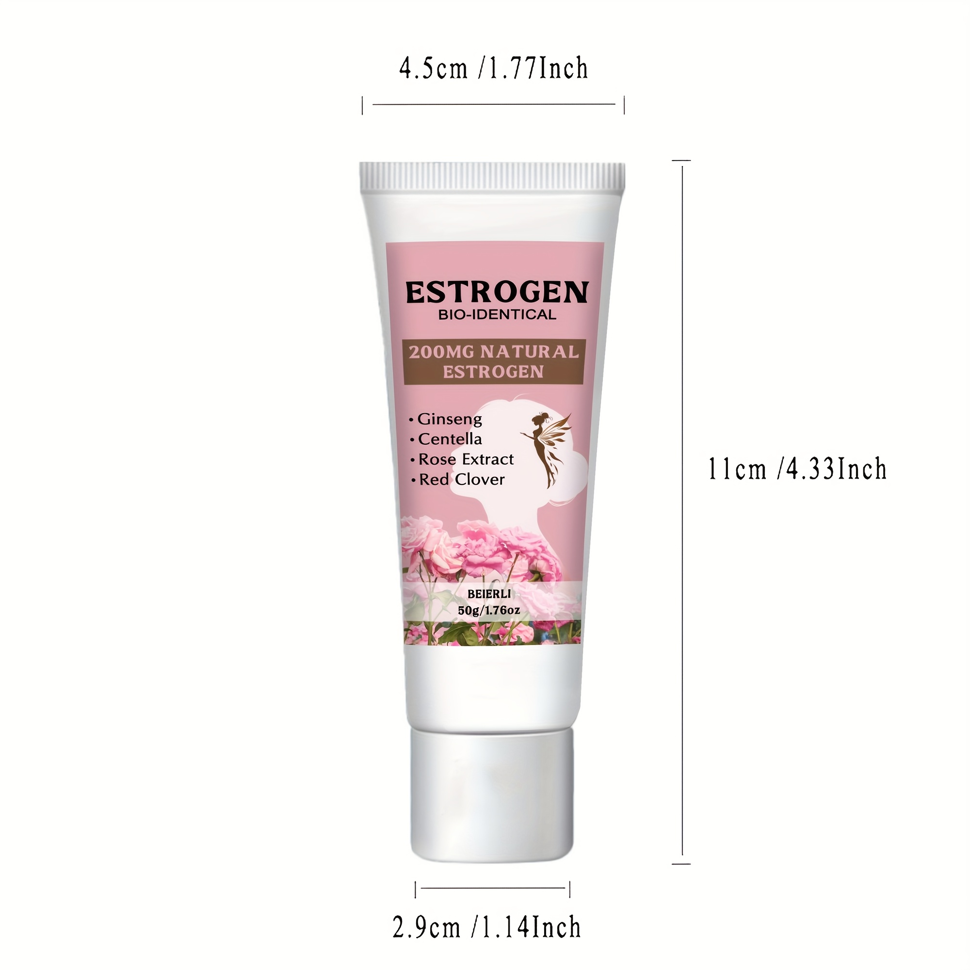 Female physiological identical estrogen cream - Ginseng, black cohosh and red clover extracts - enhance mood cream - gentle and mild body care cream