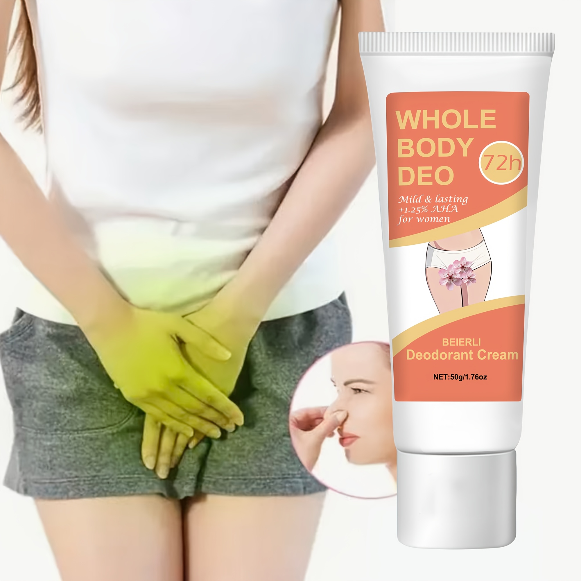 Women's All-Purpose Deodorant 72-hour lasting freshness, gentle and skin-friendly with invisible antiperspirant effect, essence formula, vitamin E nourishment, light fragrance type, suitable for sensitive areas, 1.76 ounces