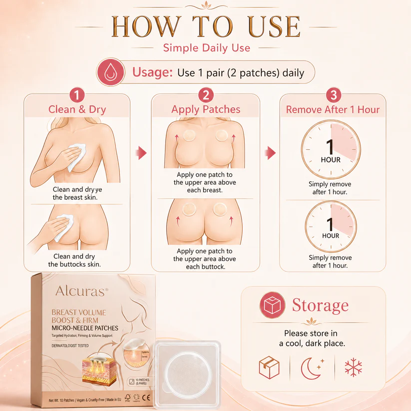 Alcuras® Targeted Breast & Buttock Enhancement Advanced Nano Microneedle Patch