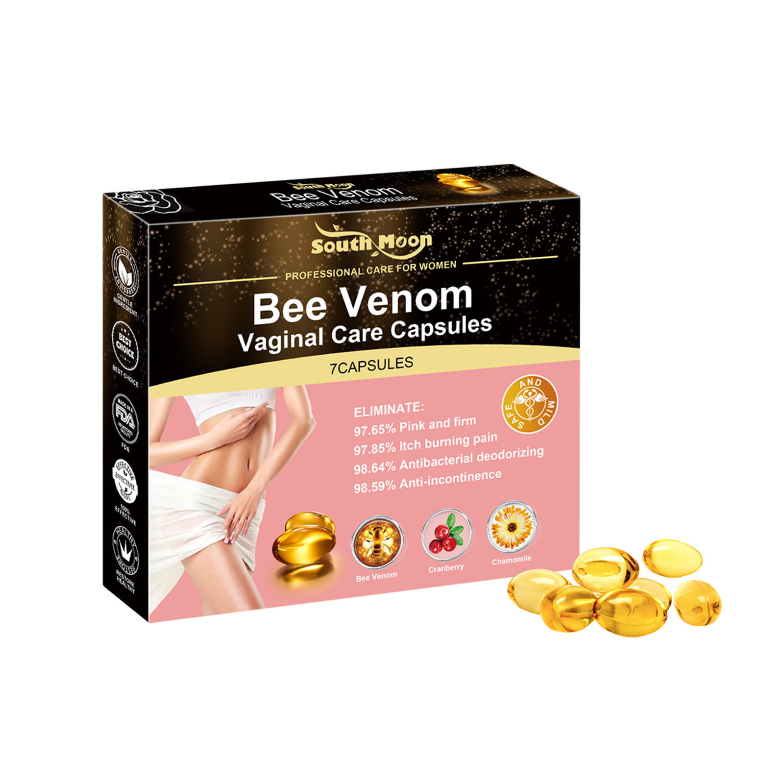 Vaginal Tightening Capsules Vagina Detox Anti Itch Treat Vaginitis Antibacteria Remove Odor Private Parts Pink Rejuvenation Care