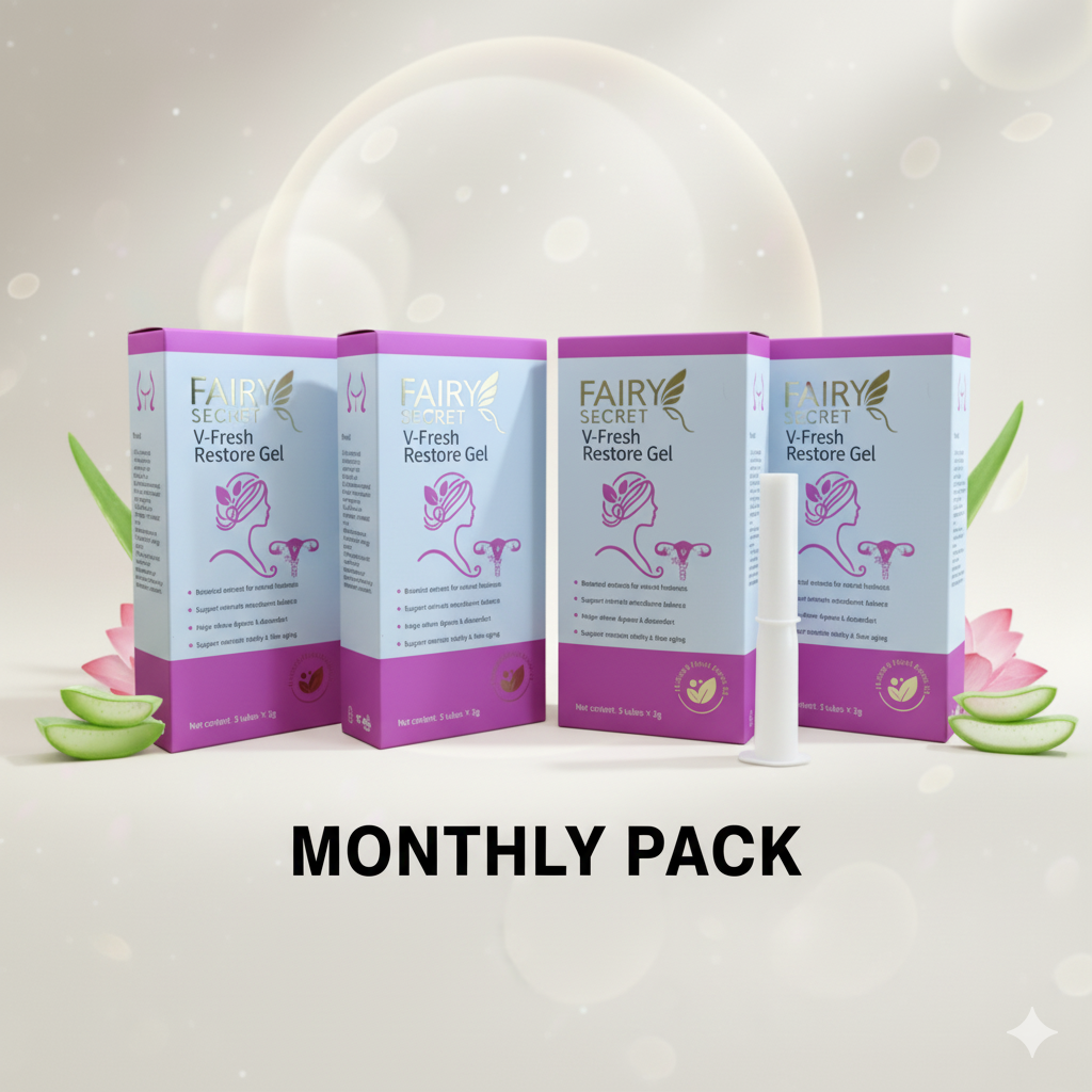 Fairy Secret V-Fresh Restore Gel Intimate Care for Women with Natural Plant Extracts & Probiotics for pH Balance Odor Relief & Lasting Moisture