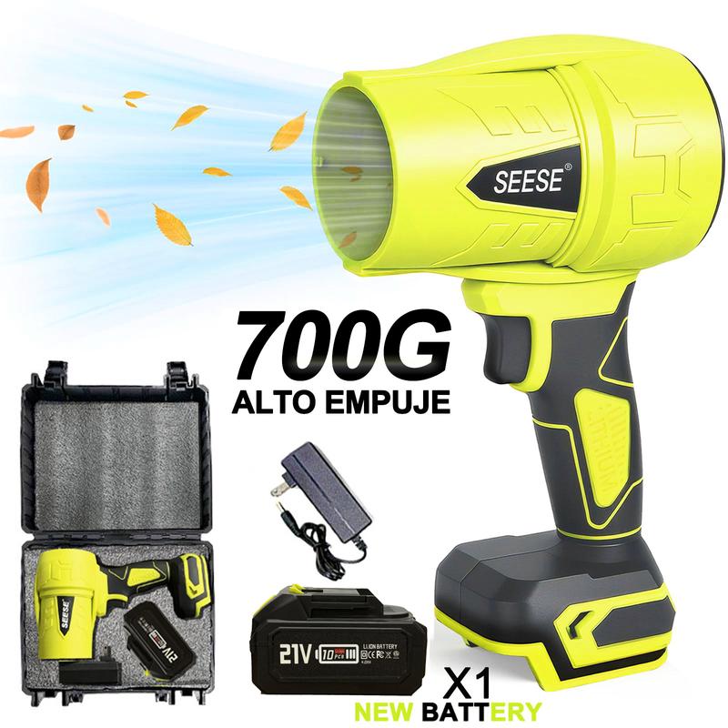 SEESE Soplador Inalámbrico Turbo Jet | Ventilador Turbo Potente + Soplador de Nieve Portátil | Motor de Cobre Puro | Ideal para Secado y Limpieza de Autos, Hogar, Jardín, Parrilladas y Eliminación de Hojas y Polvo | Regalo Ideal para Festividades