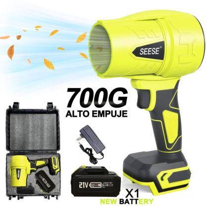 SEESE Soplador Inalámbrico Turbo Jet | Ventilador Turbo Potente + Soplador de Nieve Portátil | Motor de Cobre Puro | Ideal para Secado y Limpieza de Autos, Hogar, Jardín, Parrilladas y Eliminación de Hojas y Polvo | Regalo Ideal para Festividades