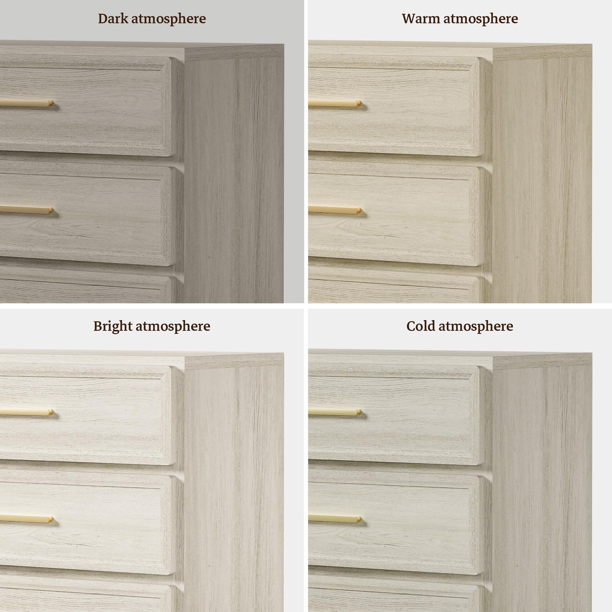「SohoChic」SICOTAS Oversized Tall Nightstand with 3 Storage Drawers & Golden Handles, Modern Home/Bedroom Decor End Table for Bedside, Nurseries, Assembly Required, Waterproof Indoor Furniture