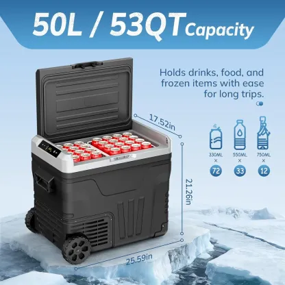 Refrigerador portátil EUHOMY de 12 V - 35 L de refrigeración de doble zona