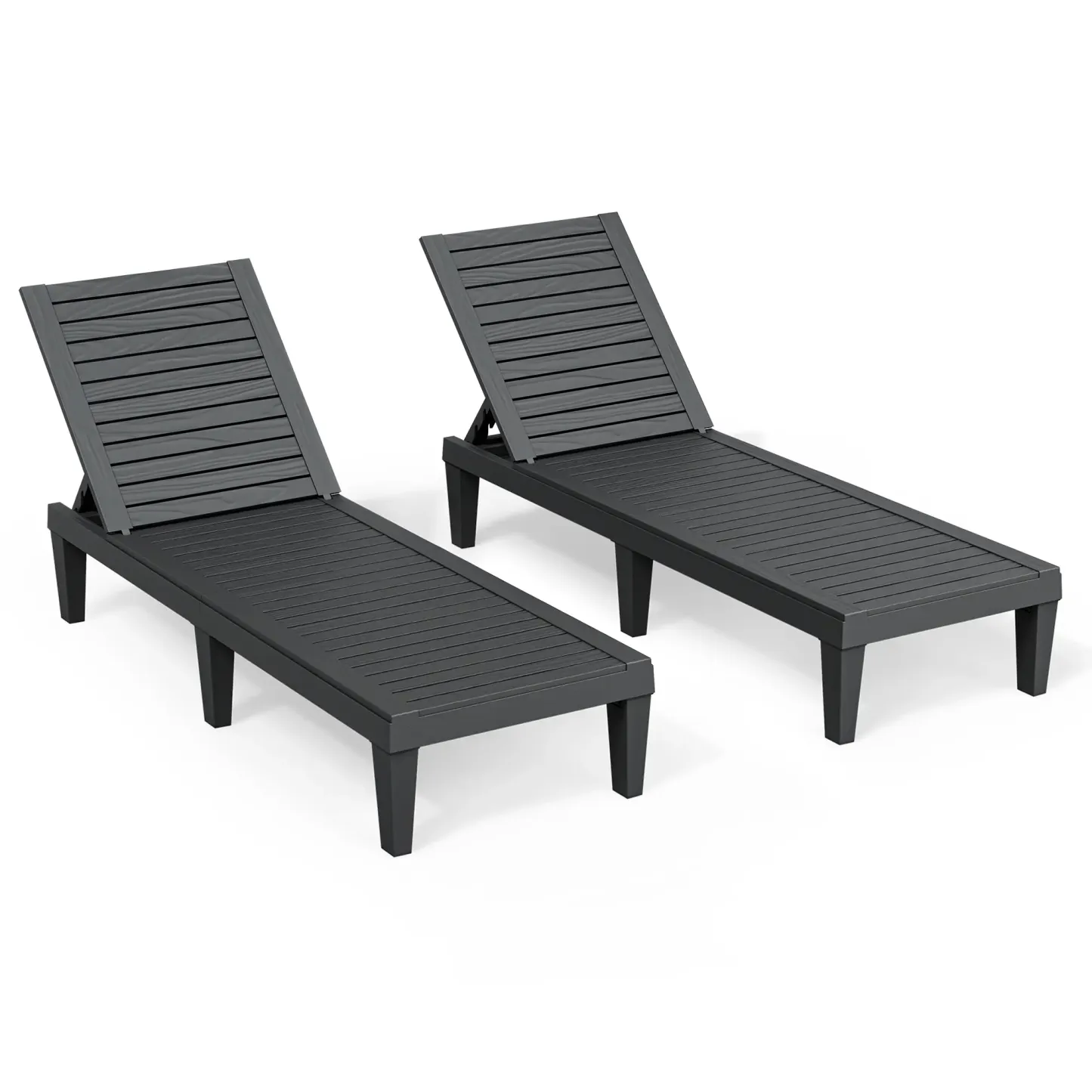 RIWENGO - Juego de 2 tumbonas para patio; sillas reclinables ajustables para exteriores, ideales para piscina, jardín, patio trasero o terraza.