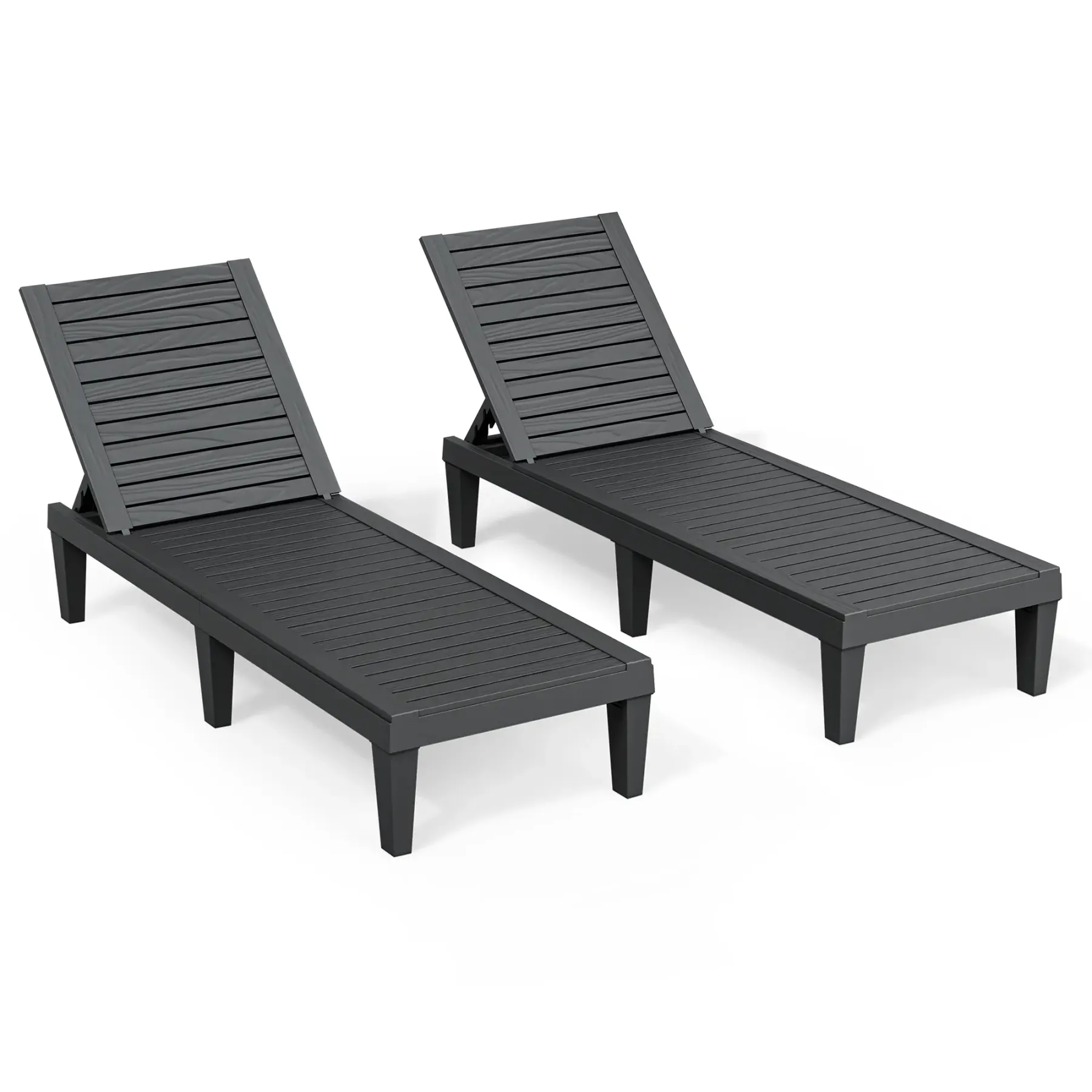 RIWENGO - Juego de 2 tumbonas para patio; sillas reclinables ajustables para exteriores, ideales para piscina, jardín, patio trasero o terraza.