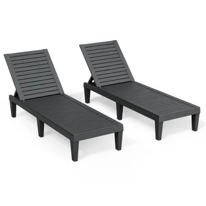 RIWENGO - Juego de 2 tumbonas para patio; sillas reclinables ajustables para exteriores, ideales para piscina, jardín, patio trasero o terraza.