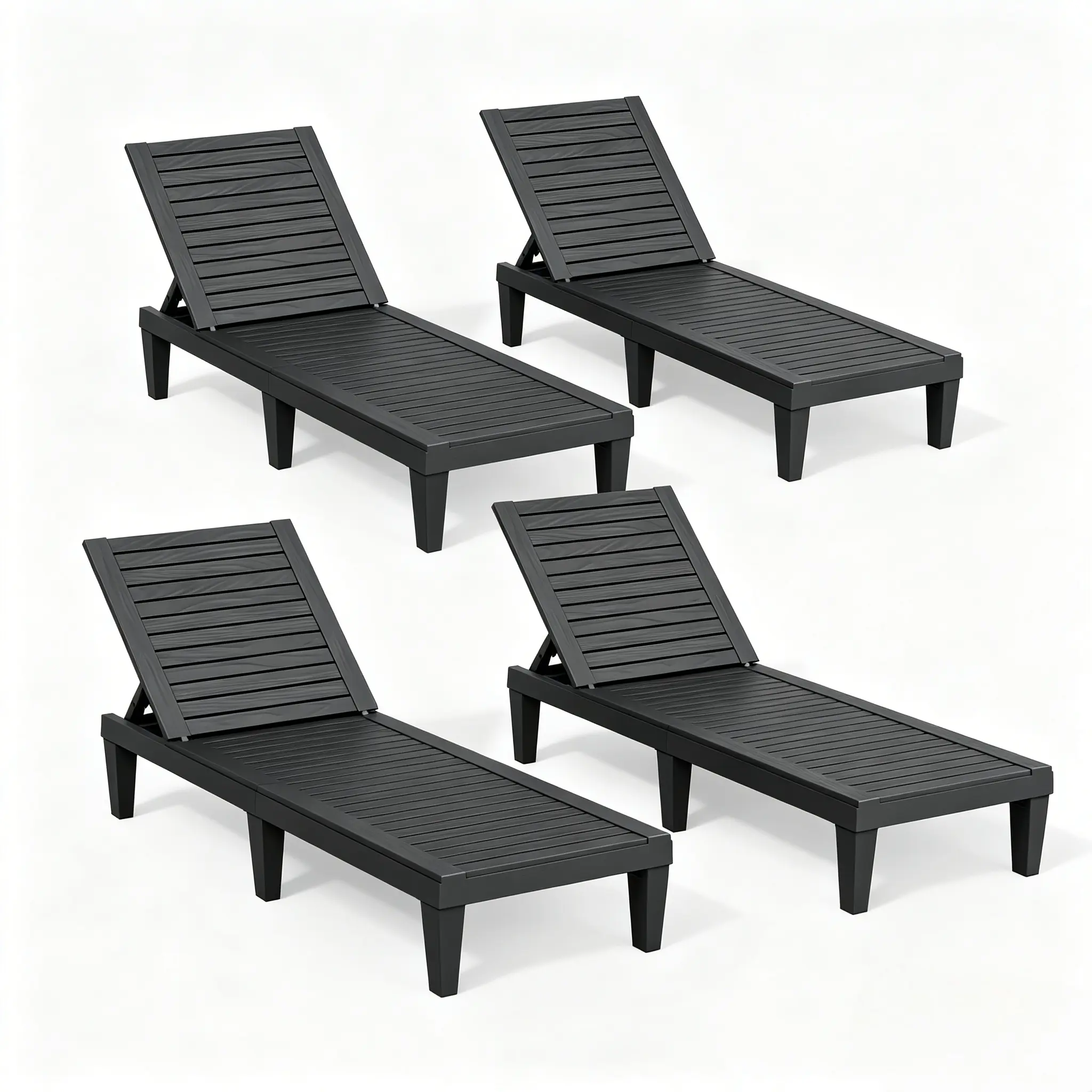 RIWENGO - Juego de 2 tumbonas para patio; sillas reclinables ajustables para exteriores, ideales para piscina, jardín, patio trasero o terraza.