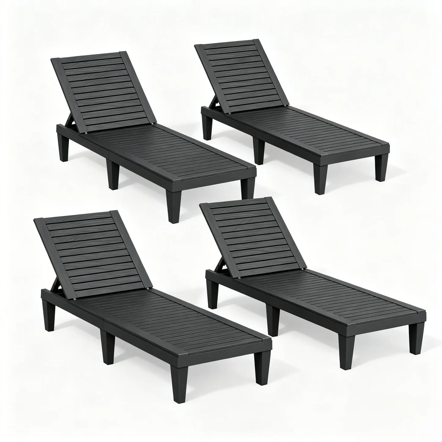 RIWENGO - Juego de 2 tumbonas para patio; sillas reclinables ajustables para exteriores, ideales para piscina, jardín, patio trasero o terraza.