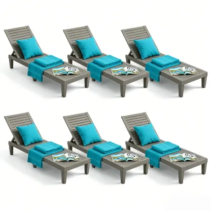 RIWENGO - Juego de 2 tumbonas para patio; sillas reclinables ajustables para exteriores, ideales para piscina, jardín, patio trasero o terraza.