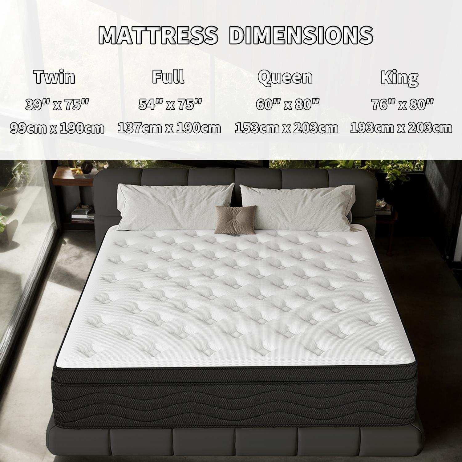 【SohoChic】LODEIJA 8/10/12/14 Inch Twin,Full,Queen,King Mattress Memory Foam And Spring,Hybrid Mattress Medium Firmness,Lumbar Support,Fiberglass-Free,DealsForYouDays,comfortable sleep,Back To School