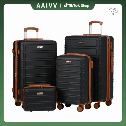4 Piece Expandable Hardshell Luggage Set with TSA Lock