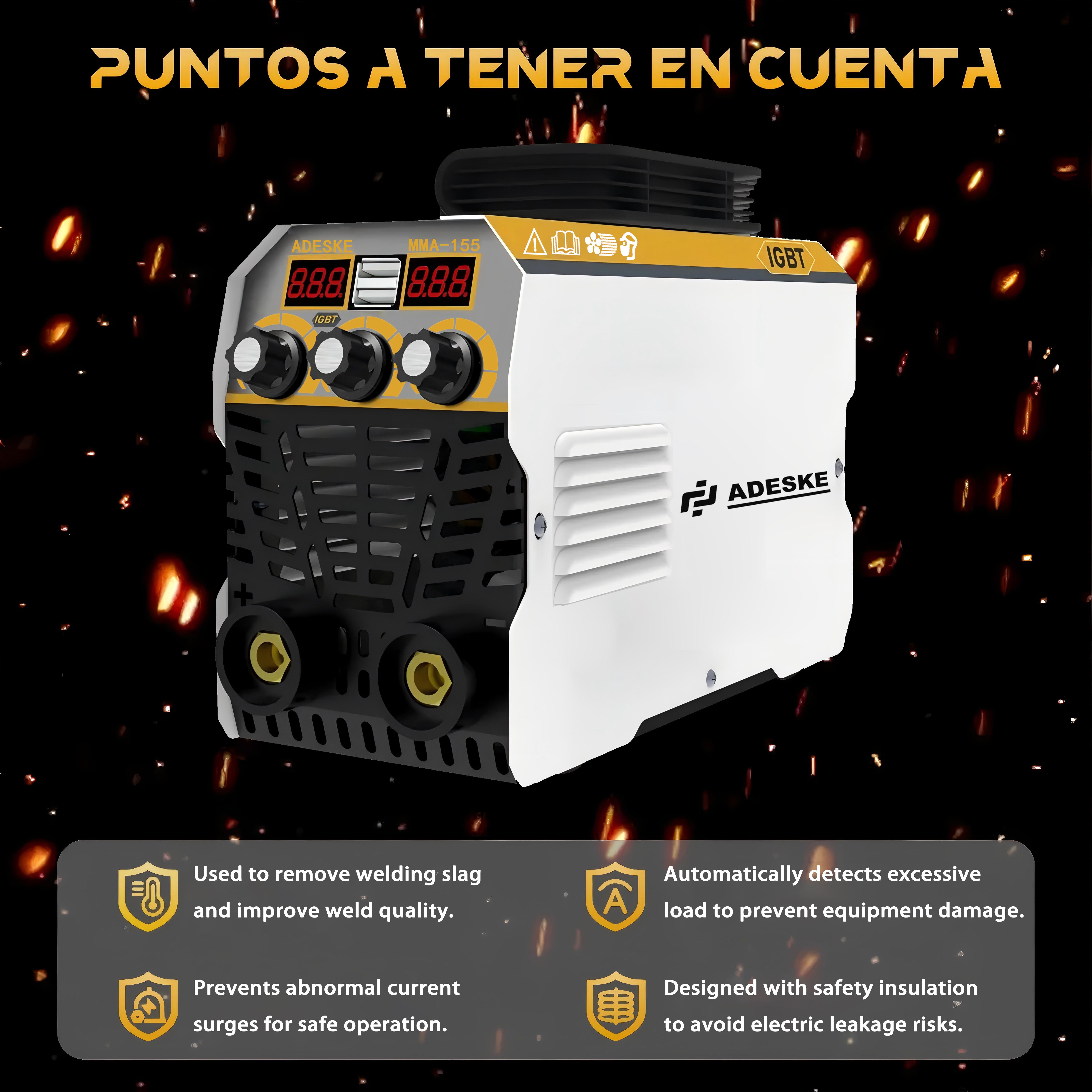 ADESKE 120A Stick Welder MMA-155 – Portable Welding Machine, Dual Voltage 110V/220V, Digital Display Arc Welder with Welding Kit ADESKE 120A Stick Welder MMA-155 – Portable Welding Machine, Dual Voltage 110V/220V, Digital Display Arc Welder with Welding Kit