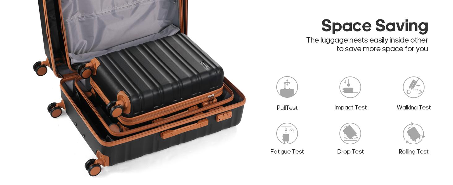 UKEIN 7-Piece Durable Hardside Luggage Set - 20/24/28-Inch 4-Wheel Spinner Carry-On Luggage with TSA Lock, YKK Zipper, Travel Bag, 3 Packing Cubes for Summer Travel, Outdoor Fun, Carry-On Luggage Sets UKEIN 7-Piece Durable Hardside Luggage Set - 20/24/28-Inch 4-Wheel Spinner Carry-On Luggage with TSA Lock, YKK Zipper, Travel Bag, 3 Packing Cubes for Summer Travel, Outdoor Fun, Carry-On Luggage Sets