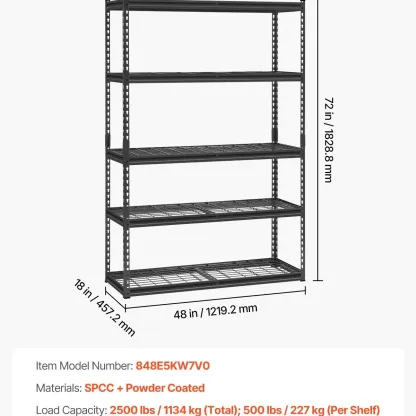 Estante Metálico Ajustable 5 Niveles