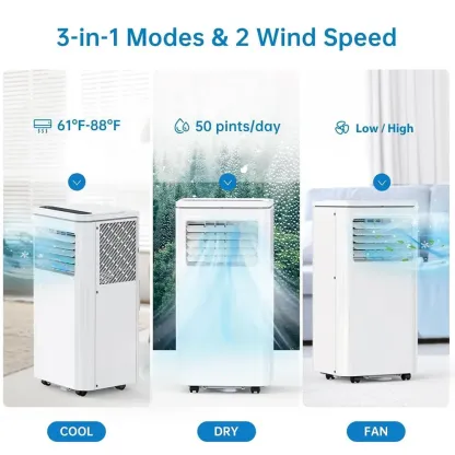 Aire acondicionado portátil Garvee de 8K/10K/12K/14K BTU con control remoto