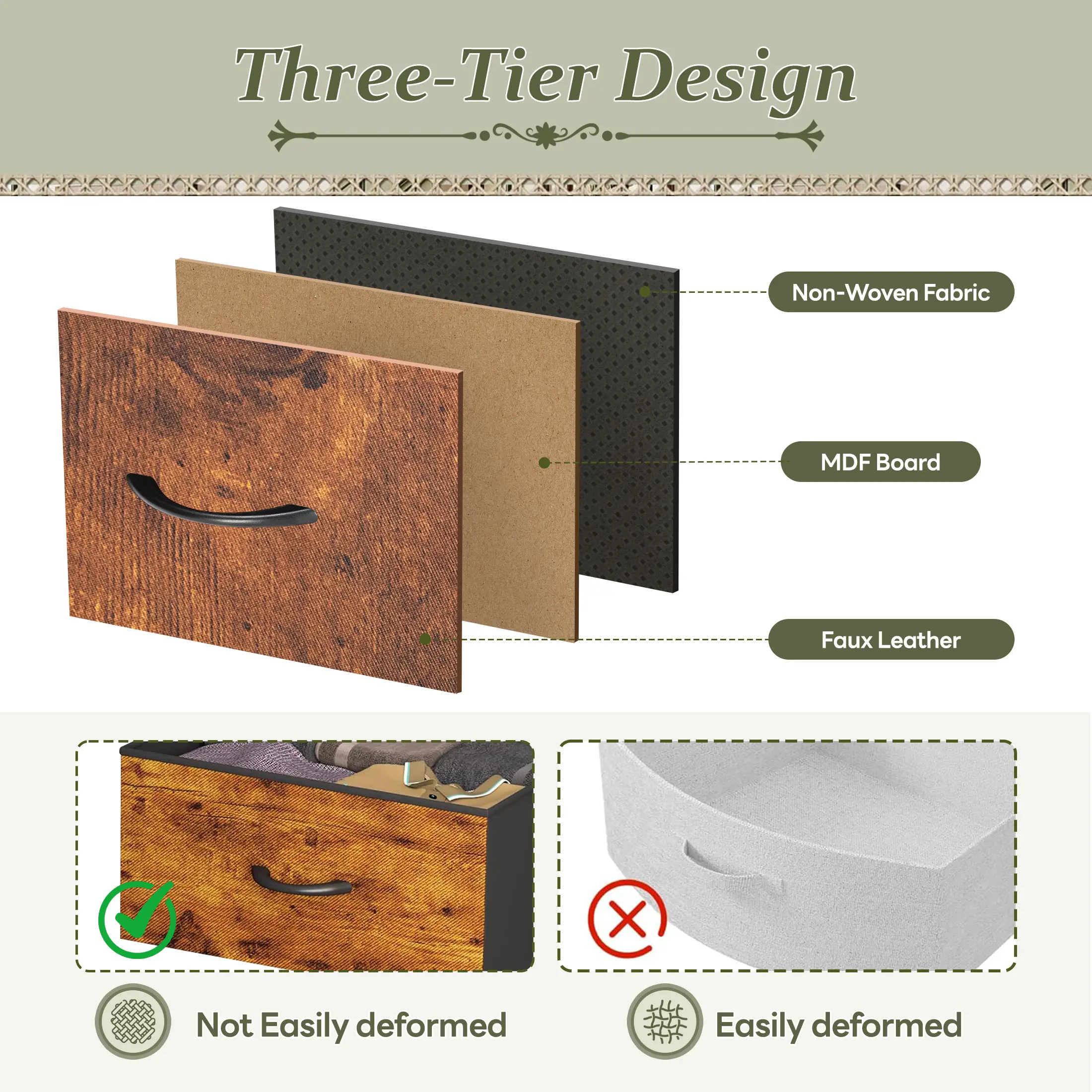 【Back to School】12-Drawer Fabric Dresser - Practical Bedroom Storage Cabinet, Home & Office Room Storage Organization Solution, Removable Fabric Drawer, Multiple Storage Drawers