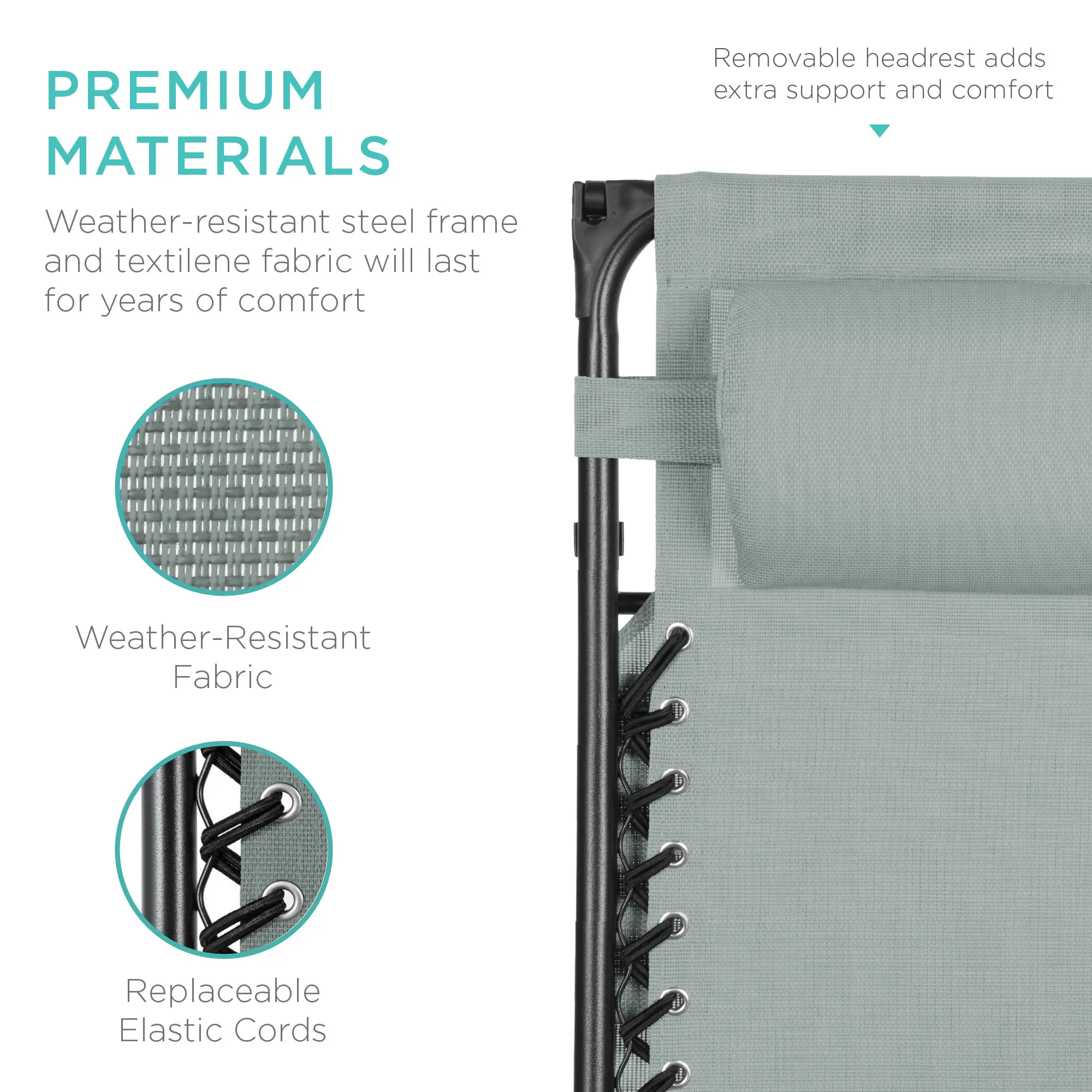 Best Choice Products — Tumbona reclinable plegable de gravedad cero para patio, con toldo, reposacabezas y bandeja
