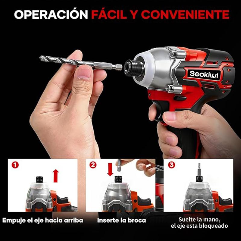 Kit de herramientas eléctricas- Taladro atornillador y llave de impacto , hogar y reparaciones, incluye estuche,almacen local