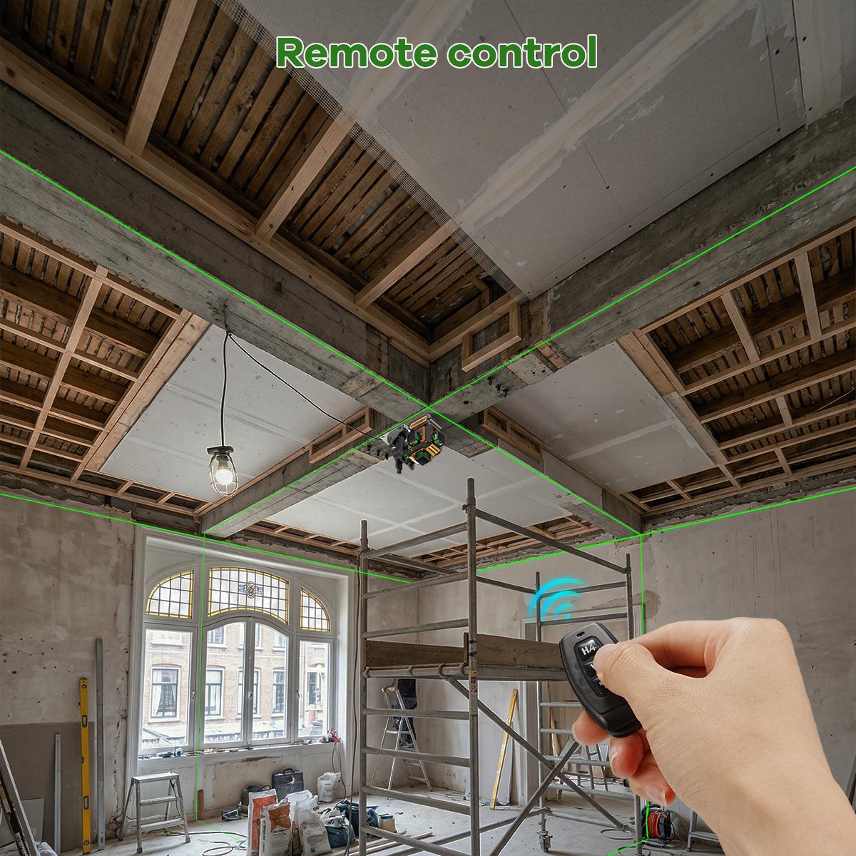 SOARFLY X16 Laser Level with Tripod, 4 x 360 Self Leveling Line Laser, 16 Lines 4D Green Laser, Cross Lines Tool with 2 Batteries for Tile, Picture Hanging, Home Renovation