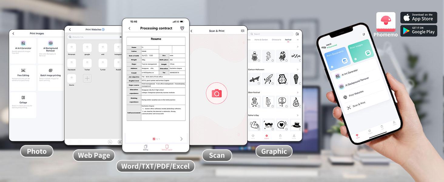 【DealsForYouDays】Phomemo A4 Portable Thermal Printer, M832 Inkless Bluetooth Thermal Printer, Wireless Mini Printer, Support 8.5'' x 11'' US Letter & A4 Paper, Compatible with iPhone Android Laptop for Mobile Office Home & Travel, Compact Thermal Printing 【DealsForYouDays】Phomemo A4 Portable Thermal Printer, M832 Inkless Bluetooth Thermal Printer, Wireless Mini Printer, Support 8.5'' x 11'' US Letter & A4 Paper, Compatible with iPhone Android Laptop for Mobile Office Home & Travel, Compact Thermal Printing