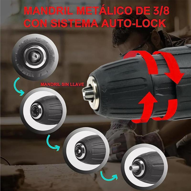 Kit de herramientas eléctricas- Taladro atornillador y llave de impacto , hogar y reparaciones, incluye estuche,almacen local