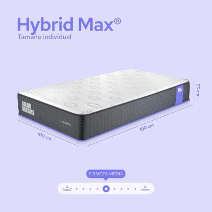 Colchón Color Dreams Max Hybrid | 25 cm | Híbrido | Firmeza Media | en Caja