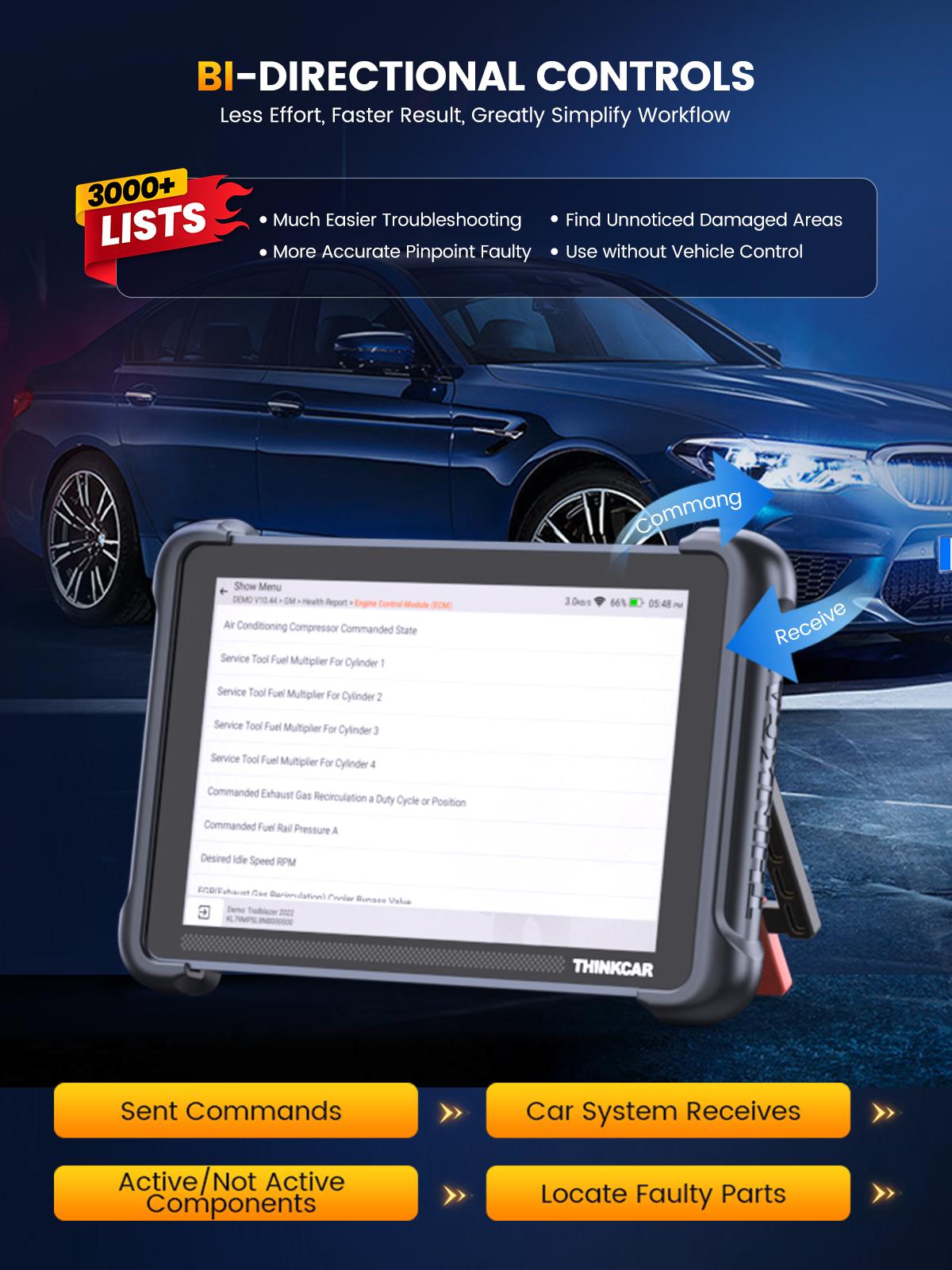 THINKCAR  Lifetime Free Update Car OBD2 Scanner Tool, THINKSCAN 689BT All-System Automotive Diagnostic Tool, Bi-Directional OBD2 Scanner with ECU Coding, 35+ Services, FCA Autoauth, CANFD&DoIP，Bidirectional Scan Tool