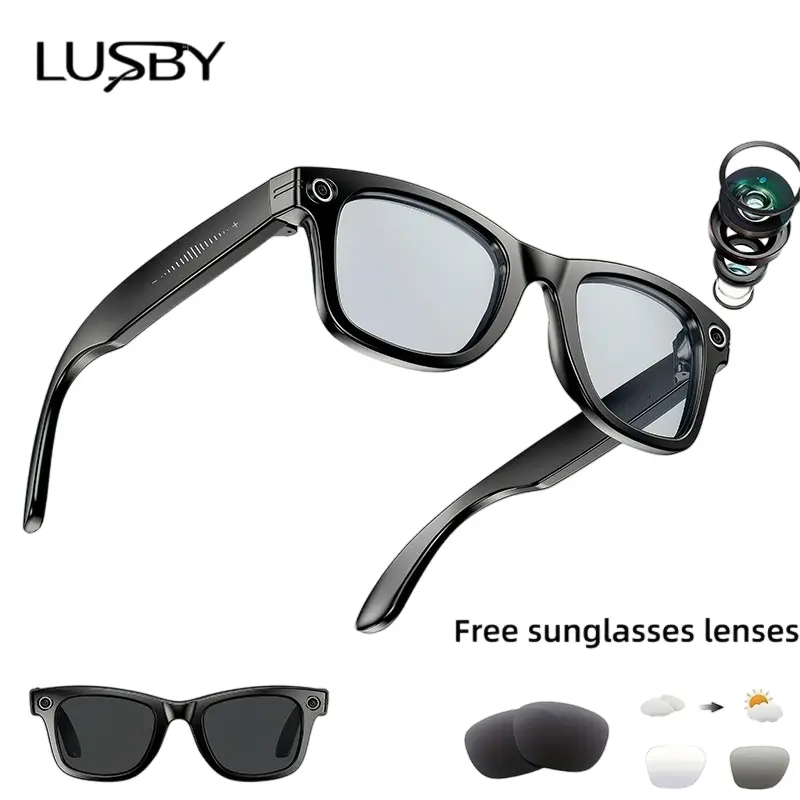 Gafas inteligentes con cámara e IA, 8 MP y protección UV