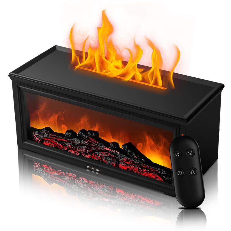 Fuego de Chimenea Humidificador con Luz LED y Control Remoto Purificador de Aire para Hogar y Día del Padre Regalo de Aromaterapia Dual Función con Aceites Esenciales