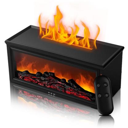 Fuego de Chimenea Humidificador con Luz LED y Control Remoto Purificador de Aire para Hogar y Día del Padre Regalo de Aromaterapia Dual Función con Aceites Esenciales