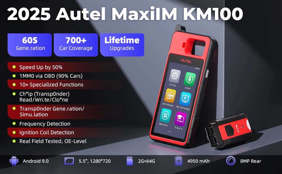 Autel MaxiIM KM100E Proğramming Car Diagnostic Scan Tool, Auto VIN Scanner, Built-in APB112, OBD Learning On 95% Car, Free Lifetime Updates, Same as KM100/KM100X Lite of IM508S IM608 PRO 2 Autel MaxiIM KM100E Proğramming Car Diagnostic Scan Tool, Auto VIN Scanner, Built-in APB112, OBD Learning On 95% Car, Free Lifetime Updates, Same as KM100/KM100X Lite of IM508S IM608 PRO 2