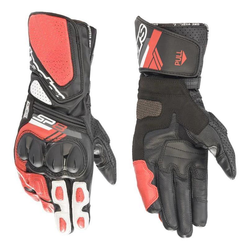 Guantes de moto para hombre — Guantes de competición de piel de oveja premium, antideslizantes y resistentes al desgaste; ideales para motocross, conducción y uso diario — Cómodos y duraderos; equipo de protección deportivo en color negro para motociclist