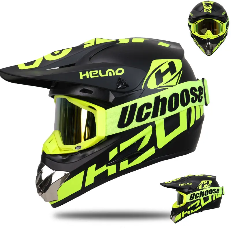 Casco de moto todoterreno, casco de rally de montaña, visera desmontable y ligera, diseño compacto, incluye gafas protectoras.