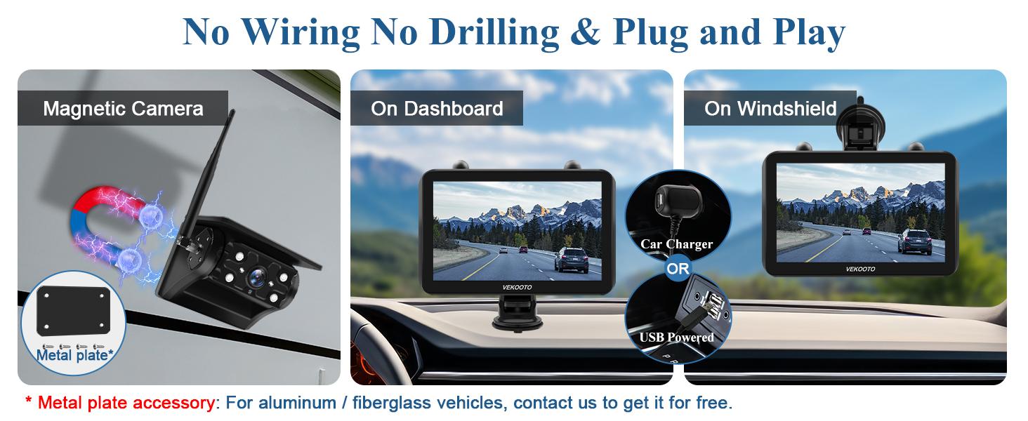 VEKOOTO VK7 Magnetic Solar Wireless Backup Camera 7'' IPS Touchscreen Monitor HD1080P No Wiring Rechargeable Camera for RV Trailer Camper Car Blind Spot Truck Automotive Backup Camera for Truck IP69 Waterproof IR Night Vision Summervibes farm VEKOOTO VK7 Magnetic Solar Wireless Backup Camera 7'' IPS Touchscreen Monitor HD1080P No Wiring Rechargeable Camera for RV Trailer Camper Car Blind Spot Truck Automotive Backup Camera for Truck IP69 Waterproof IR Night Vision Summervibes farm